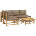 Set mobilier de grădină cu perne gri taupe, 5 piese, bambus - WALTI WALTI
