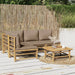 Set mobilier de grădină cu perne gri taupe, 5 piese, bambus - WALTI WALTI