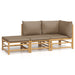 Set mobilier de grădină cu perne gri taupe, 3 piese, bambus - WALTI WALTI