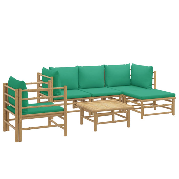 Set mobilier de grădină cu perne verzi, 6 piese, bambus - WALTI WALTI