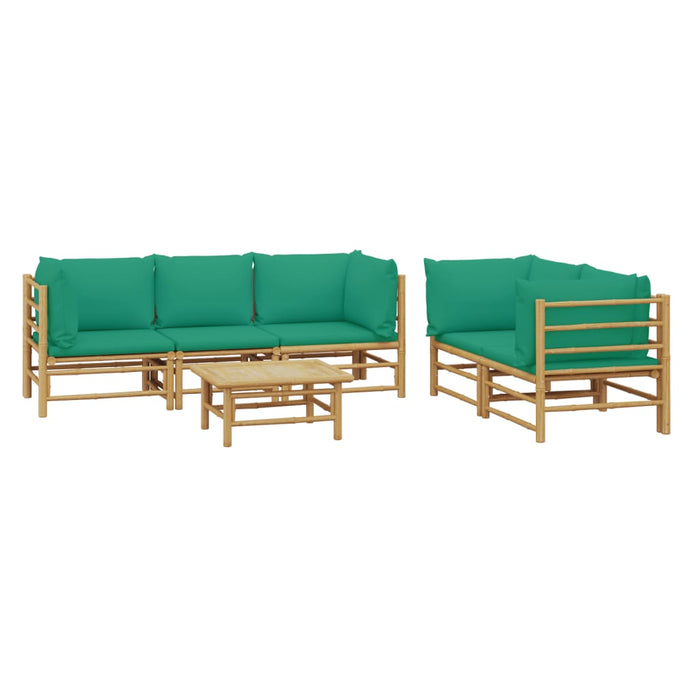 Set mobilier de grădină cu perne verzi, 6 piese, bambus - WALTI WALTI