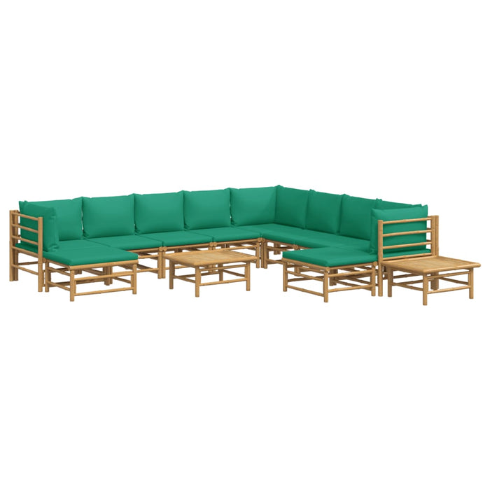 Set mobilier de grădină cu perne verzi, 12 piese, bambus - WALTI WALTI