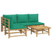 Set mobilier de grădină cu perne verzi, 5 piese, bambus - WALTI WALTI