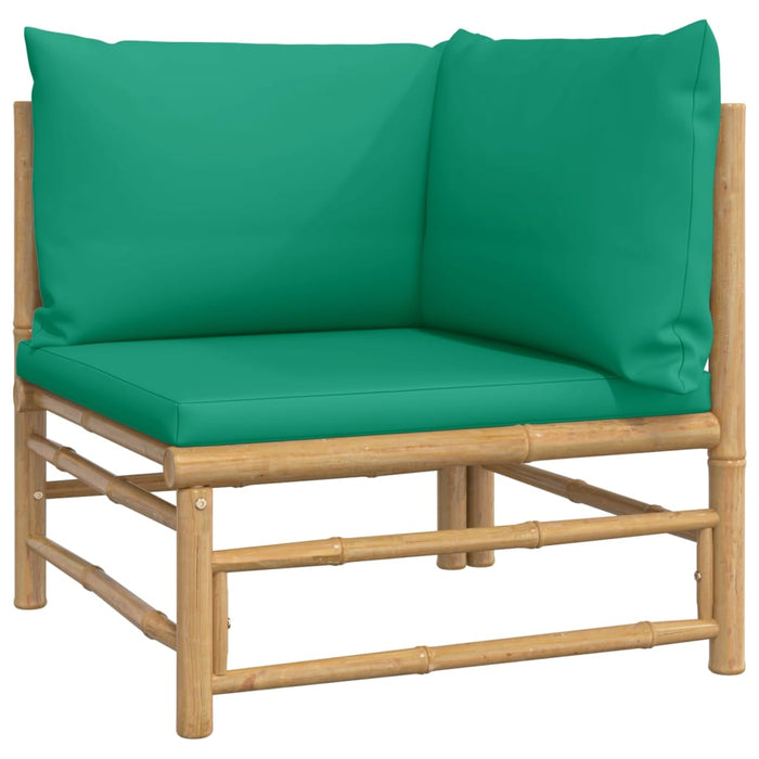 Set mobilier de grădină cu perne verzi, 7 piese, bambus - WALTI WALTI