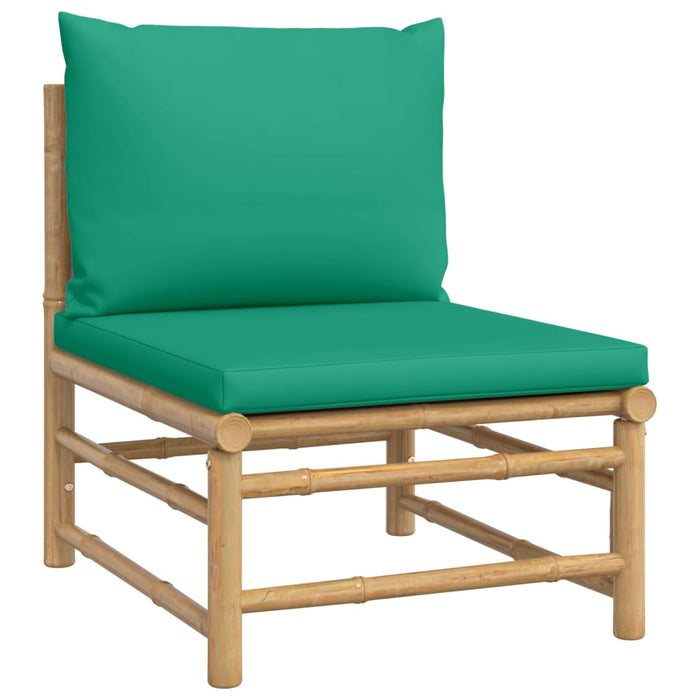 Set mobilier de grădină cu perne verzi, 7 piese, bambus - WALTI WALTI