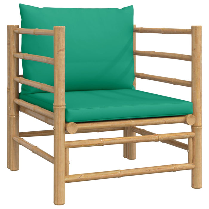Set mobilier de grădină cu perne verzi, 7 piese, bambus - WALTI WALTI