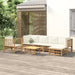 Set mobilier de grădină cu perne alb crem, 7 piese, bambus - WALTI WALTI