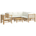 Set mobilier de grădină cu perne alb crem, 7 piese, bambus - WALTI WALTI