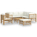 Set mobilier de grădină, cu perne alb crem, 8 piese, bambus - WALTI WALTI