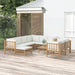 Set mobilier de grădină, cu perne alb crem, 10 piese, bambus - WALTI WALTI