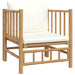 Set mobilier de grădină cu perne alb crem, 7 piese, bambus - WALTI WALTI