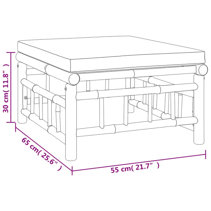 Set mobilier de grădină cu perne gri închis, 6 piese, bambus - WALTI WALTI
