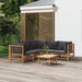 Set mobilier de grădină cu perne gri închis, 6 piese, bambus - WALTI WALTI