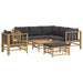 Set mobilier de grădină cu perne gri închis, 8 piese, bambus - WALTI WALTI