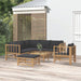 Set mobilier de grădină cu perne gri închis, 8 piese, bambus - WALTI WALTI