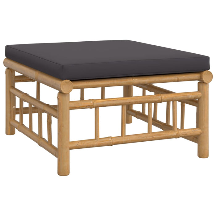 Set mobilier de grădină cu perne gri închis, 11 piese, bambus - WALTI WALTI
