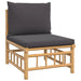 Set mobilier de grădină cu perne gri închis, 7 piese, bambus - WALTI WALTI