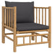 Set mobilier de grădină cu perne gri închis, 7 piese, bambus - WALTI WALTI