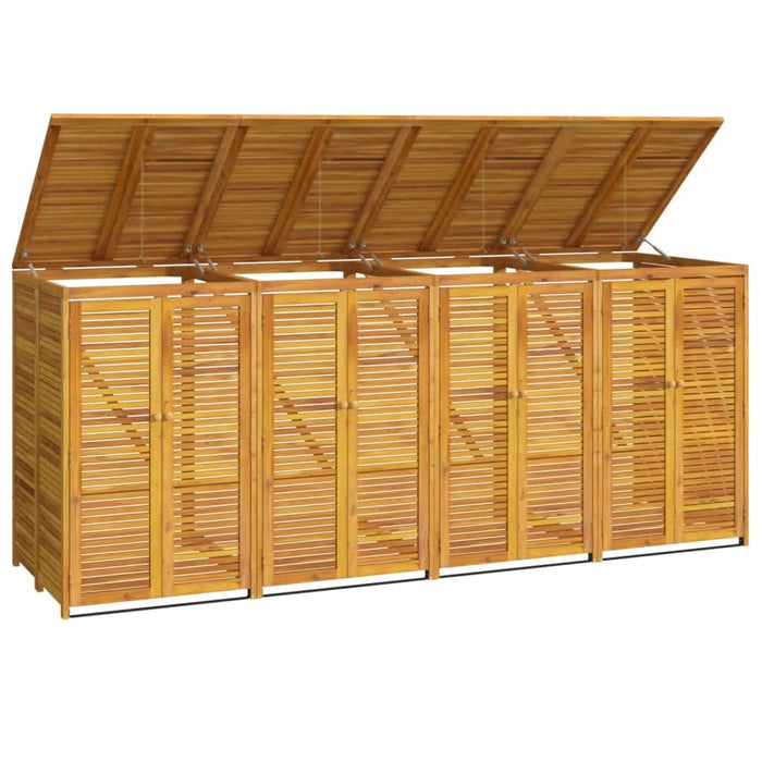 Magazie pubelă gunoi cvadruplă, 280x89x117 cm lemn masiv acacia - WALTI WALTI