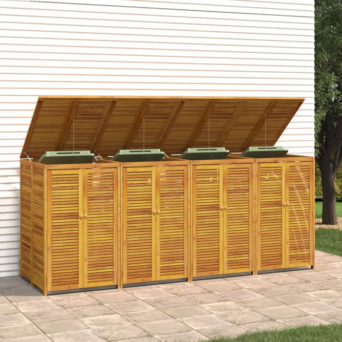 Magazie pubelă gunoi cvadruplă, 280x89x117 cm lemn masiv acacia - WALTI WALTI