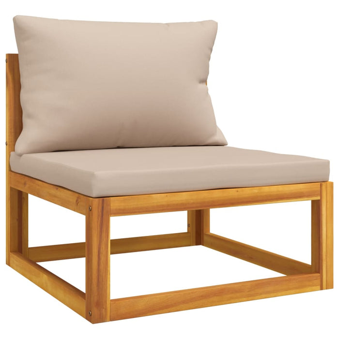 Set mobilier de grădină cu perne gri taupe, 4 piese, lemn masiv WALTI