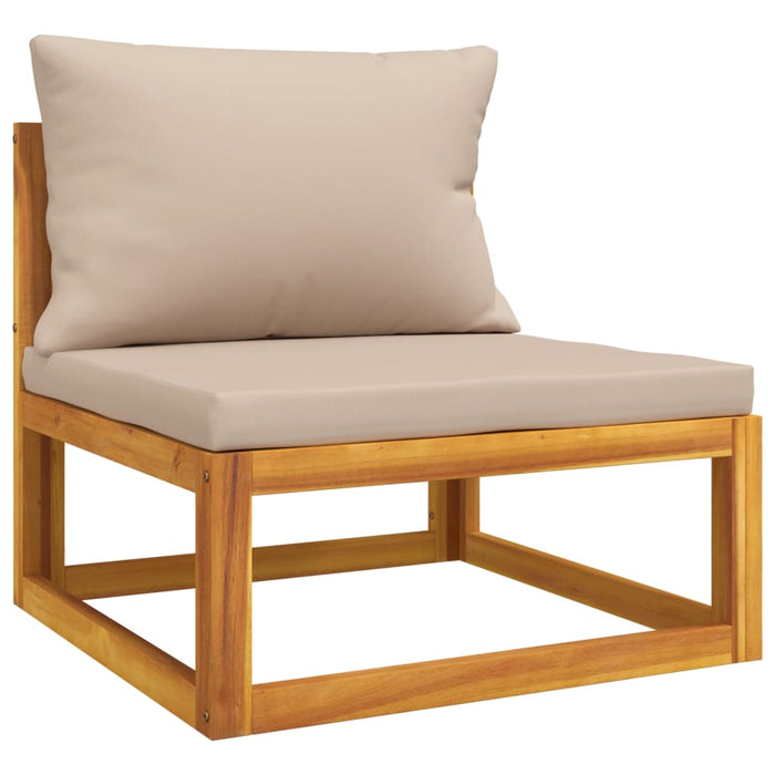 Set mobilier de grădină cu perne gri taupe, 7 piese, lemn masiv WALTI