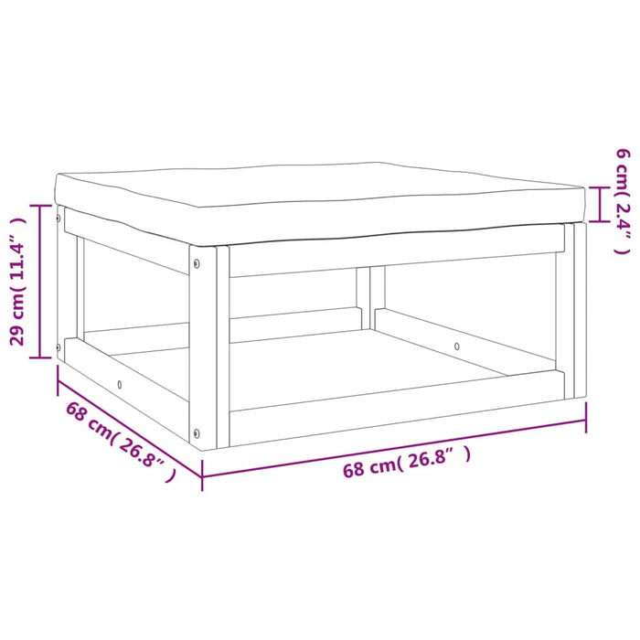 Set mobilier de grădină cu perne gri taupe, 6 piese, lemn masiv WALTI