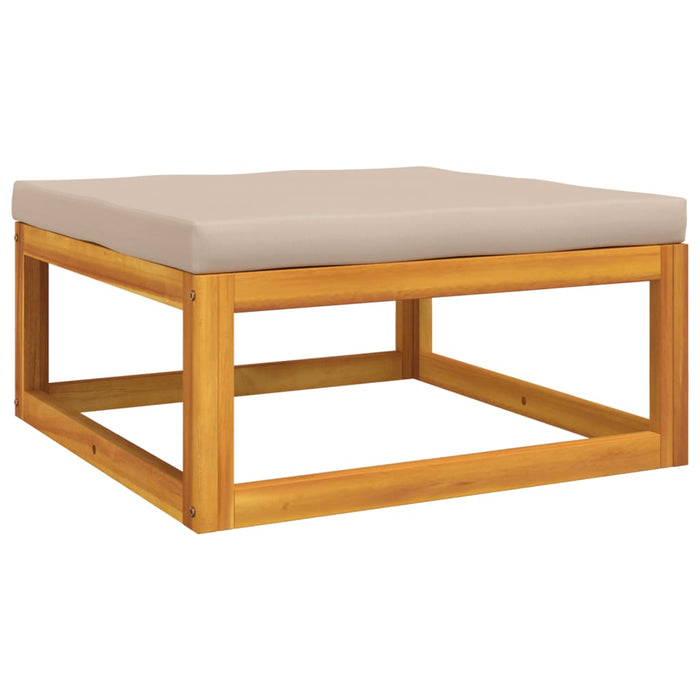 Set mobilier de grădină cu perne gri taupe, 4 piese, lemn masiv WALTI