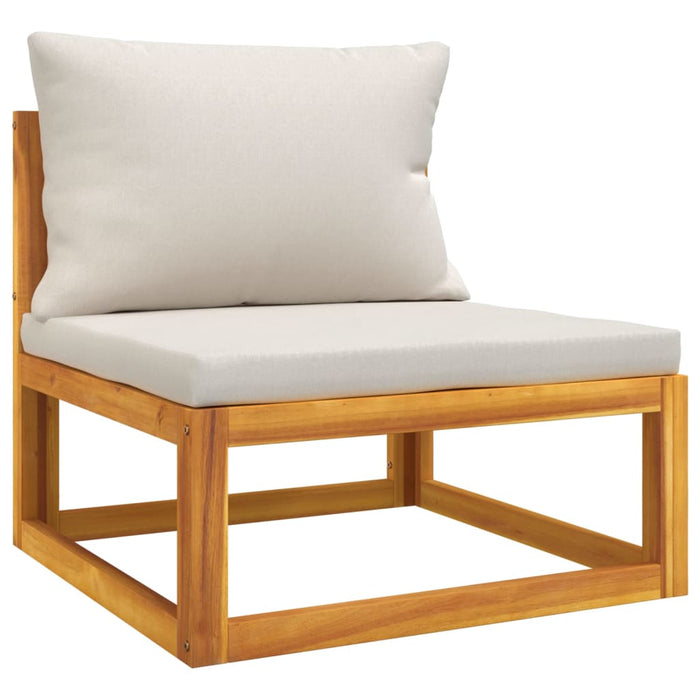 Set mobilier grădină, perne gri deschis, 5 piese, lemn masiv WALTI