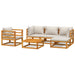 Set mobilier grădină, perne gri deschis, 6 piese, lemn masiv - WALTI WALTI