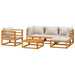 Set mobilier grădină, perne gri deschis, 6 piese, lemn masiv - WALTI WALTI