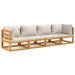 Set mobilier grădină, perne gri deschis, 4 piese, lemn masiv - WALTI WALTI