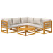 Set mobilier grădină, perne gri deschis, 6 piese, lemn masiv - WALTI WALTI