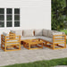 Set mobilier grădină, perne gri deschis, 7 piese, lemn masiv - WALTI WALTI