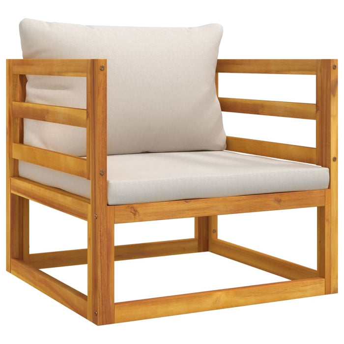 Set mobilier grădină cu perne gri deschis, 8 piese, lemn masiv - WALTI WALTI