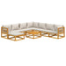 Set mobilier grădină cu perne gri deschis, 9 piese, lemn pin - WALTI WALTI