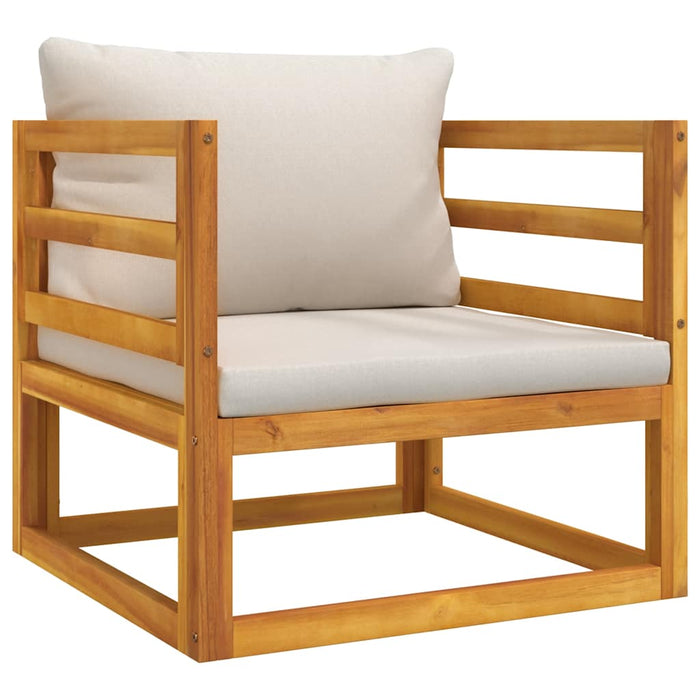 Set mobilier grădină, perne gri deschis, 7 piese, lemn masiv - WALTI WALTI