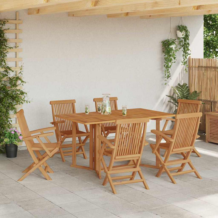 Set de masă pentru grădină 7 pcs Maro Lemn solid de tec - WALTI WALTI