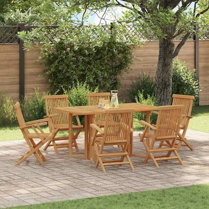 Set de masă pentru grădină 7 pcs Maro Lemn solid de tec - WALTI WALTI