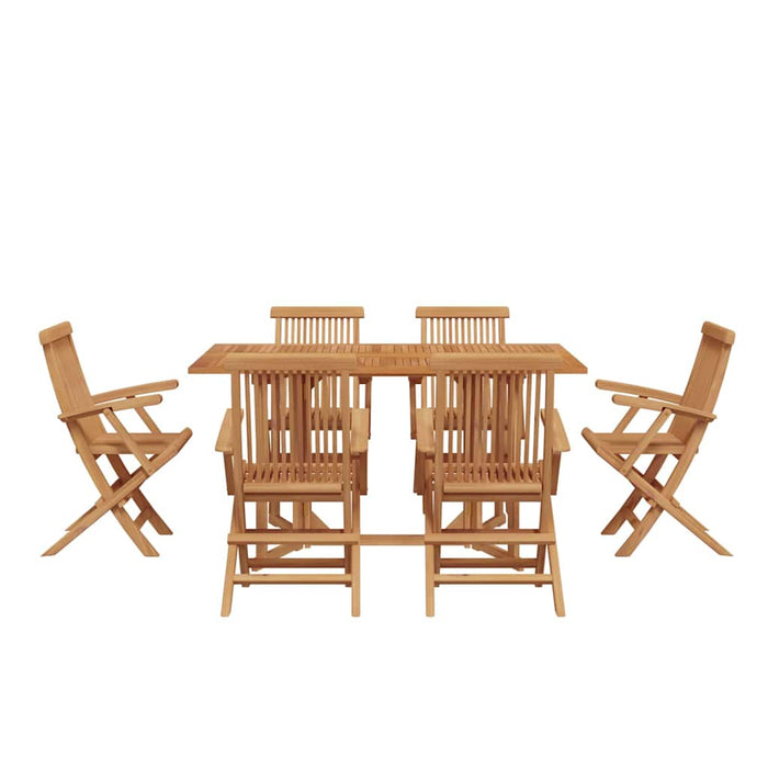 Set de masă pentru grădină 7 pcs Maro Lemn solid de tec - WALTI WALTI