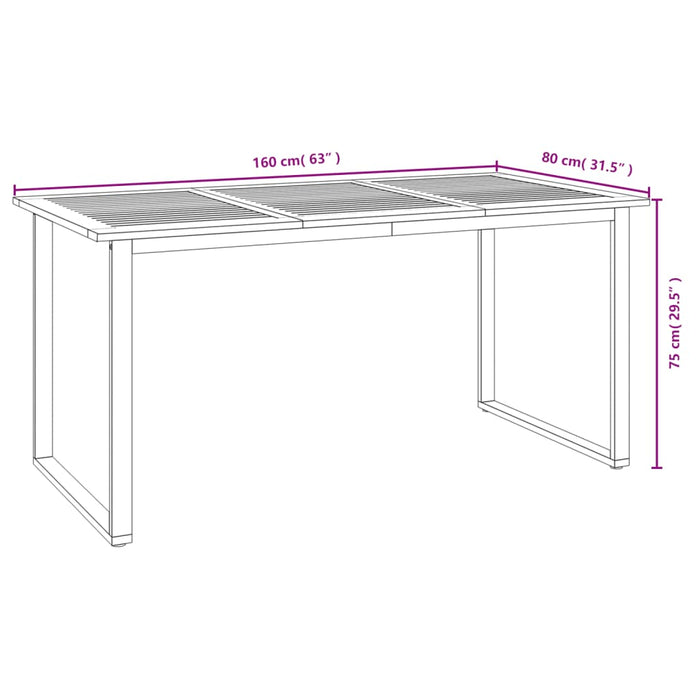Set mobilier de grădină, 7 piese, lemn masiv de acacia și metal - WALTI WALTI