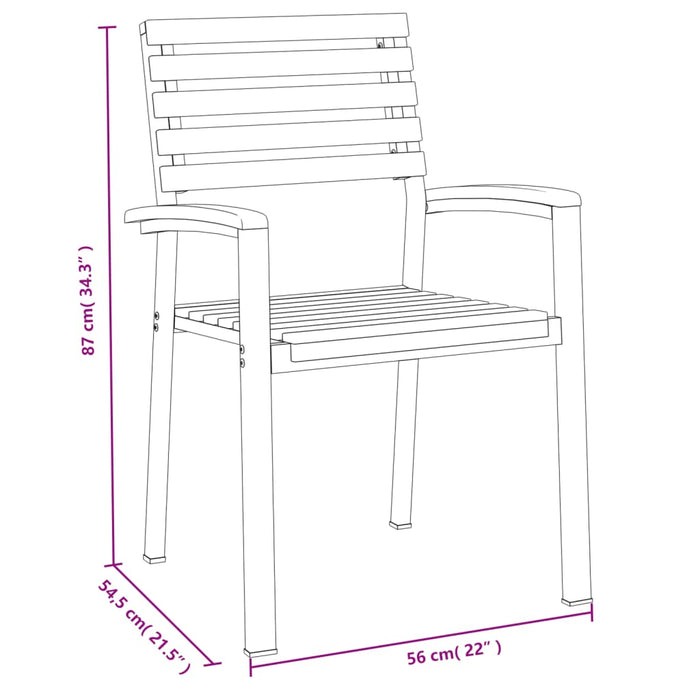Set mobilier de grădină, 7 piese, lemn masiv de acacia și metal - WALTI WALTI