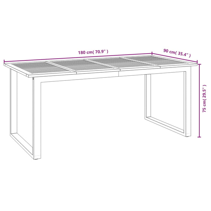 Set mobilier de grădină, 7 piese, lemn masiv de acacia și metal - WALTI WALTI