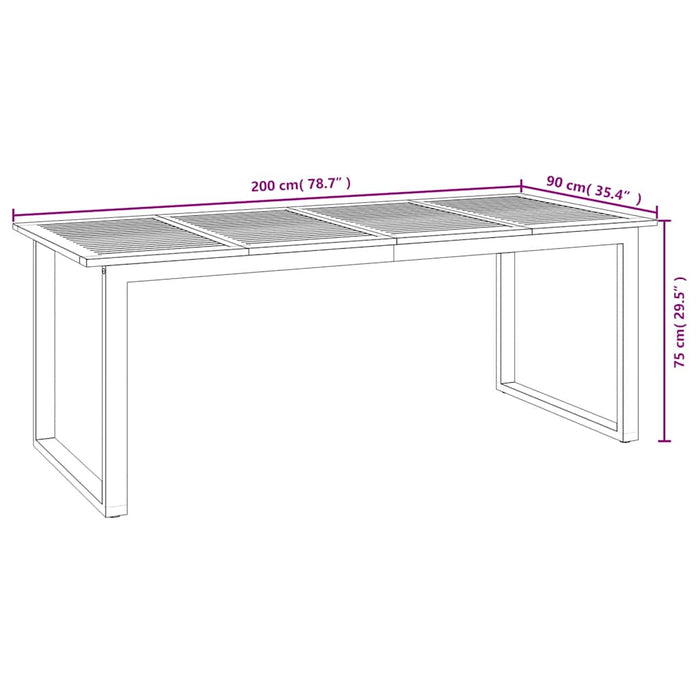 Set mobilier de grădină, 9 piese, lemn masiv de acacia și metal - WALTI WALTI