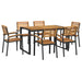 Set mobilier de grădină, 7 piese, lemn masiv de acacia și metal - WALTI WALTI
