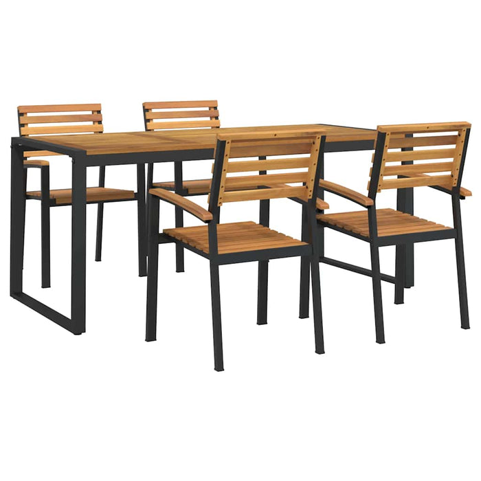 Set mobilier de grădină, 5 piese, lemn masiv de acacia și metal - WALTI WALTI