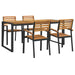 Set mobilier de grădină, 5 piese, lemn masiv de acacia și metal - WALTI WALTI