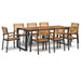Set mobilier de grădină, 9 piese, lemn masiv de acacia și metal - WALTI WALTI