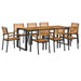 Set mobilier de grădină, 9 piese, lemn masiv de acacia și metal - WALTI WALTI