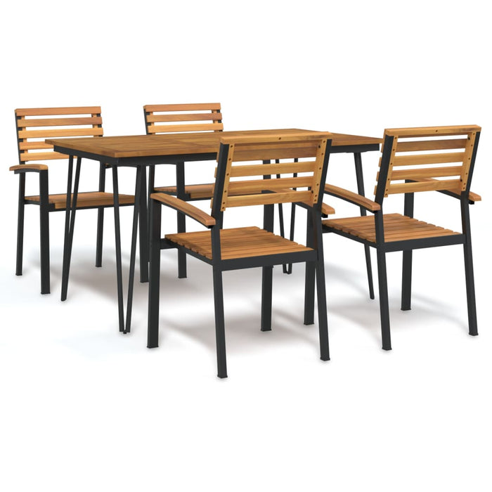 Set mobilier de grădină, 5 piese, lemn masiv de acacia și metal WALTI